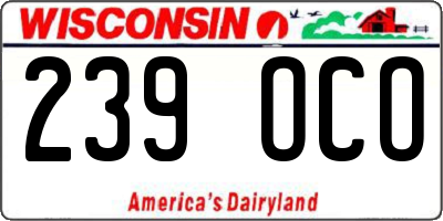 WI license plate 239OCO