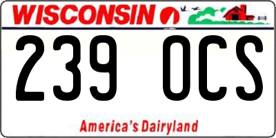 WI license plate 239OCS