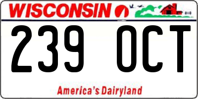 WI license plate 239OCT