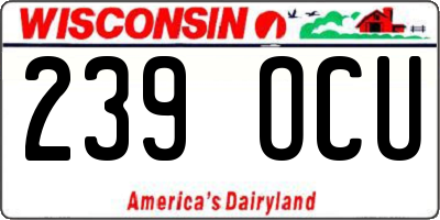 WI license plate 239OCU