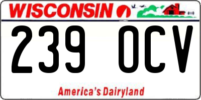 WI license plate 239OCV