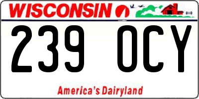 WI license plate 239OCY