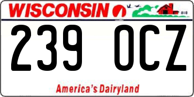 WI license plate 239OCZ