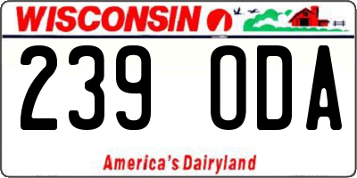 WI license plate 239ODA