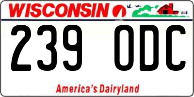 WI license plate 239ODC
