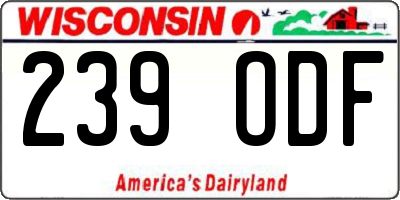 WI license plate 239ODF