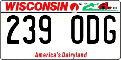 WI license plate 239ODG