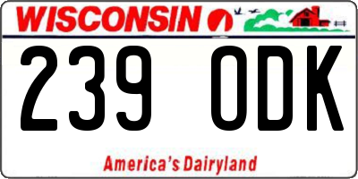 WI license plate 239ODK