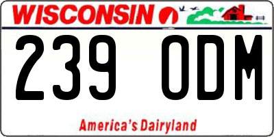 WI license plate 239ODM