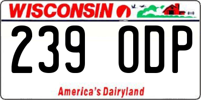 WI license plate 239ODP
