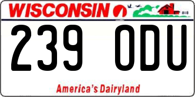 WI license plate 239ODU