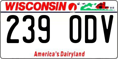 WI license plate 239ODV