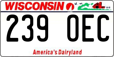 WI license plate 239OEC