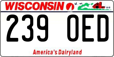 WI license plate 239OED