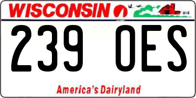 WI license plate 239OES