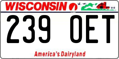 WI license plate 239OET