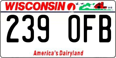 WI license plate 239OFB