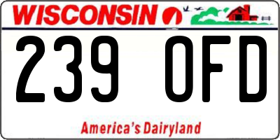 WI license plate 239OFD