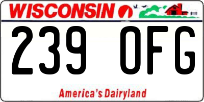 WI license plate 239OFG