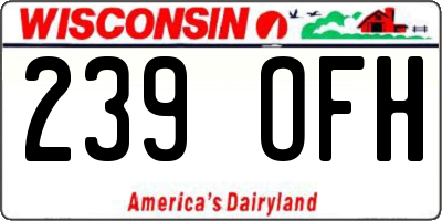 WI license plate 239OFH