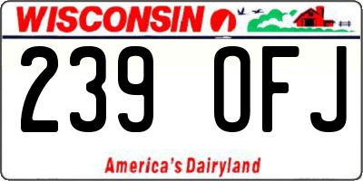 WI license plate 239OFJ