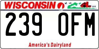 WI license plate 239OFM