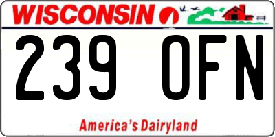 WI license plate 239OFN