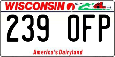 WI license plate 239OFP