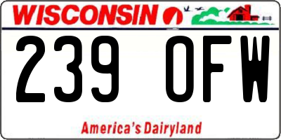 WI license plate 239OFW