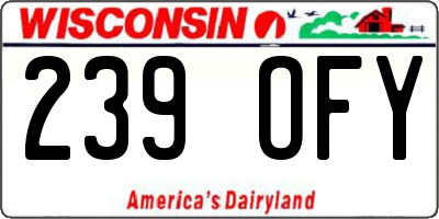 WI license plate 239OFY