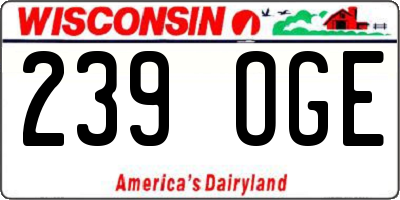 WI license plate 239OGE