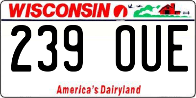 WI license plate 239OUE