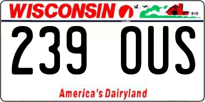 WI license plate 239OUS