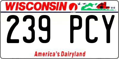 WI license plate 239PCY