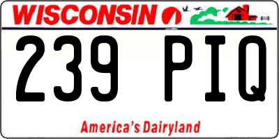 WI license plate 239PIQ