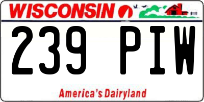 WI license plate 239PIW