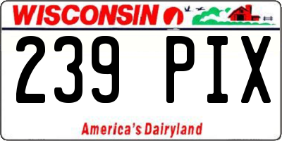 WI license plate 239PIX