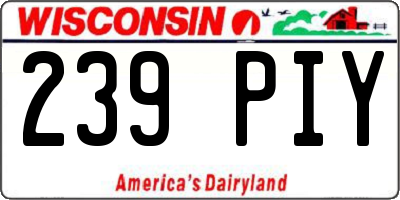 WI license plate 239PIY