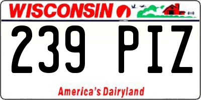WI license plate 239PIZ