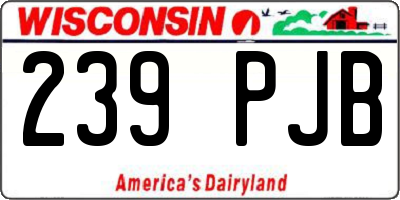 WI license plate 239PJB