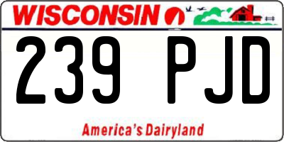 WI license plate 239PJD