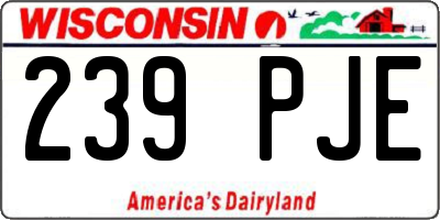 WI license plate 239PJE
