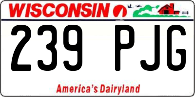 WI license plate 239PJG
