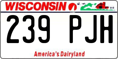WI license plate 239PJH