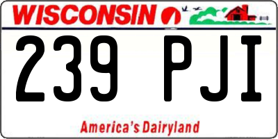 WI license plate 239PJI