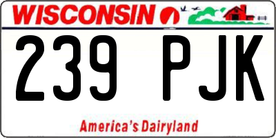 WI license plate 239PJK