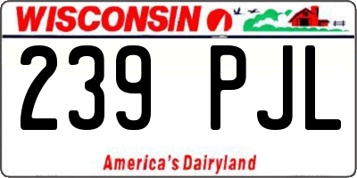 WI license plate 239PJL