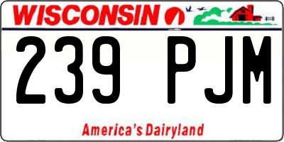 WI license plate 239PJM