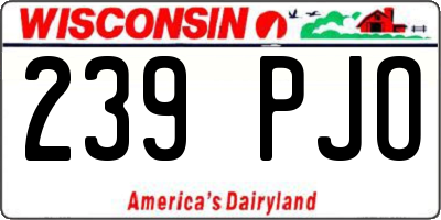WI license plate 239PJO