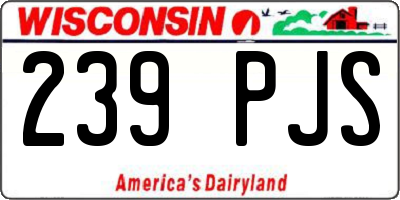 WI license plate 239PJS
